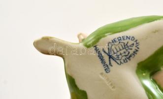 Herendi lótusz virág minimális lepattanással. Kézzel festett, jelzett.  9 cm