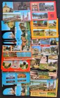 1 doboznyi megíratlan modern magyar városképes lap, kb. fele részben mozaikos lapok / 1 box of unused modern Hungarian town-view postcards, approx. half of them are multi-view postcards