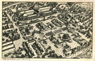 1933 Budapest, Nemzetközi Vásár látképe. Kanics Miklós tervei alapján s: Túri-Polgár I. (Rb)