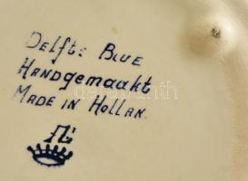 Delfti bonbonier, kézzel festett, jelzett, hibátlan, d: 12,5 cm