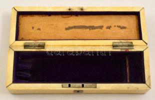 Csont kulcsos doboz, kulcs nélkül, 18,5×6×4,5 cm