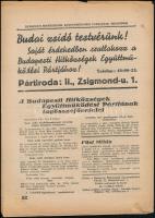 1936 Budapesti Hitközségek Együttműködési Pártjának értesítője.