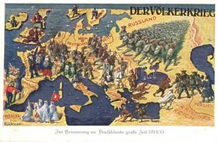 Der Völkerkrieg. Zur Erinnerung an Deutschlands grosse Zeit 1914/15 / World War I map s: Otto Schrader