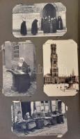 Kb. 300 db régi magyar és külföldi városképes lap és motívumlap régi albumban / Cca. 300 pre-1945 Hu...