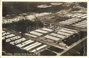 Nürnberg, Zeltlager der HJ und der SA / tent camp + "1943 München, Tade der Briefmarke" (EK)