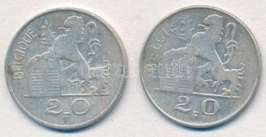 Belgium 1950. 20Fr Ag + 1951. 20Fr Ag holland nyelvű körirat T:2,2- ph.
Belgium 1950. 20 Francs Ag ...