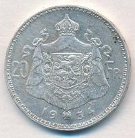 Belgium 1934. 20Fr Ag "Albert" T:1-,2 kis ph.
Belgium 1934. 20 Francs Ag "Albert&quo...