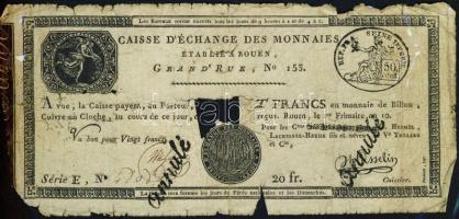 Franciaország / Rouen 1797-1803. 20Fr T:IV- R!