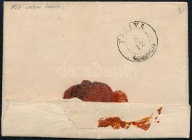 3kr HP I on cover with paper crease "KASCHAU" - Zólyom 3kr HP I papírránccal levélen "...