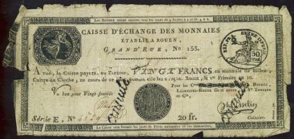 Franciaország / Rouen 1797-1803. 20Fr T:IV- R!