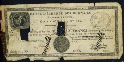 Franciaország / Rouen 1797-1803. 20Fr T:IV- R!