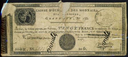 Franciaország / Rouen 1797-1803. 20Fr T:IV- R!