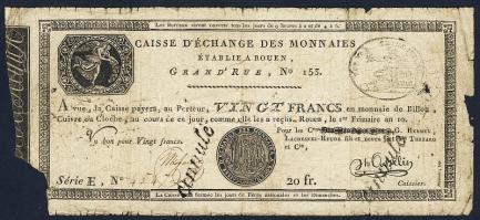 Franciaország / Rouen 1797-1803. 20Fr T:IV- R!