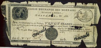 Franciaország / Rouen 1797-1803. 20Fr T:IV,V France / Rouen 1797-1803. 20 Francs C:G,Pr Krause S245a