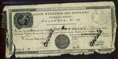 Franciaország / Rouen 1797-1803. 20Fr T:IV,V France / Rouen 1797-1803. 20 Francs C:G,Pr Krause S245a