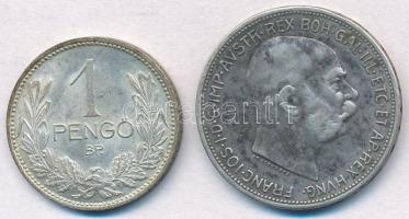 Vegyes: 1939. 1P Ag + Ausztria 1913. 2K Ag "Ferenc József" T:1-,2