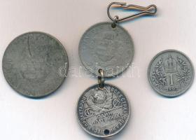 4db-os vegyes magyar és külföldi sérült, rossz tartású ezüstpénz tétel T:3,3- ly