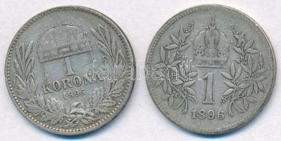 Vegyes: 1895KB 1K Ag + Ausztria 1896. 1K Ag "Ferenc József" T:2-,3