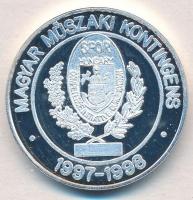 1998. Magyar Műszaki Kontingens - SFOR 1997-1998 / Hungarian Engineer Contingent - Okucani ezüstözött fém emlékérem (32mm) T:1 (eredetileg PP)