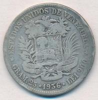 Venezuela 1936. 5B Ag T:2-,3 ph.
Venezuela 1936. 5 Bolivares Ag C:VF,F edge error
Krause Y#24.2
