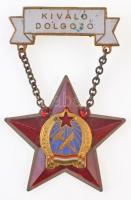 ~1950. Kiváló Dolgozó Rákosi-címeres zománcozott fém kitüntetés T:2