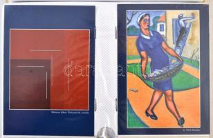 Modern művészeti és reklám képeslapok 200 darabos gyűjtemény fotóalbumban / 200 modern art and adver...