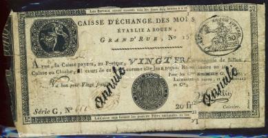 Franciaország / Rouen 1797-1803. 20Fr T:IV- R!