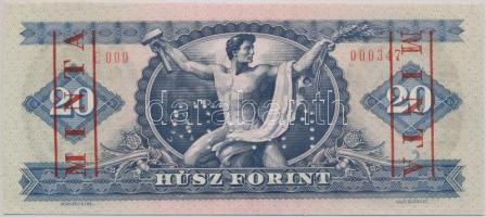 1980. 20Ft piros "MINTA" felülnyomással és perforációval,"C000 000347" sorszámma...