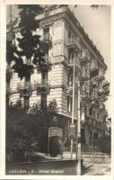 Abbazia, Opatija; Hotel Bristol, Sartoria Napolitana G. Fusco. Ed. A. Traldi / hotel, G. Fuscos tailoring shop, flags