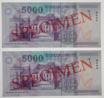 2010. 5000Ft (2x) sorszámkövetők, "MINTA" felülnyomással, "BA 0000195 - BA 0000196&qu...
