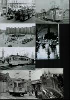 Budapesti villamosok vegyes tétele, különféle időpontokban készült, 13 db fotó, 9x6 cm és 18x13 cm k...