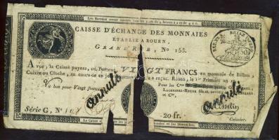 Franciaország / Rouen 1797-1803. 20Fr T:IV- R!