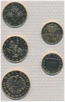 Ausztria 1985-1998. 10gr-10Sch (5xklf) aranyozott forgalmi sor lezárt fóliatokban T:1 Austria 1985-1998. 10 Groschen - 10 Schilling (5xdiff) gilt coin set in sealed foilcase C:UNC