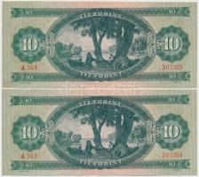 1949. 10Ft (2x) sorszámkövetők T:I- törés nélküli hajlás 
Adamo F3