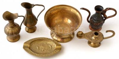 5 db réz tárgy, 11×7-12×12 cm