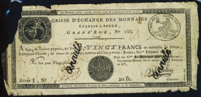 Franciaország / Rouen 1797-1803. 20Fr T:IV- R!