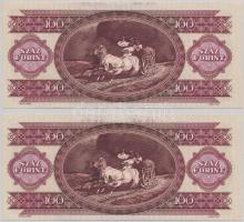 1995. 100Ft (2x) sorszámkövetők, nyomdai festékfoltokkal T:I
Adamo F39