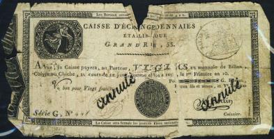 Franciaország / Rouen 1797-1803. 20Fr T:IV- R!