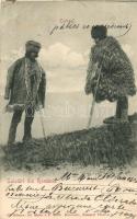 1903 Salutari din Romania, Ciobani. Editura Ad. Maier & D. Stern / Romanian folklore, shepherds (EK)