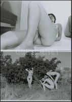 cca 1983 Testi-lelki egyensúly, szolidan erotikus felvételek, 7 db vintage negatív, + 6 db vintage f...