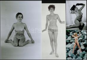 cca 1977 Kasztingolni jaj de jó! Szolidan erotikus felvételek, 6 db vintage negatív, + 10 db vintage...