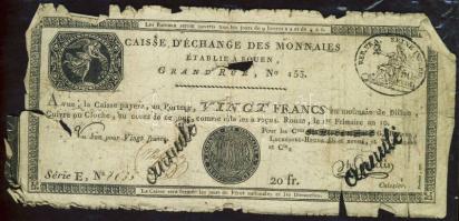 Franciaország / Rouen 1797-1803. 20Fr T:IV- R!