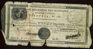 Franciaország / Rouen 1797-1803. 20Fr T:IV- R!