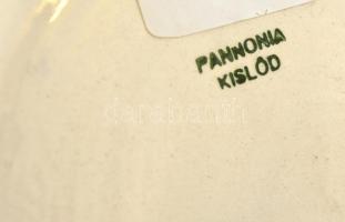 Pannonia Kislőd kézzel festett edény, mázas kerámia, jelzett, hibátlan, m: 19 cm