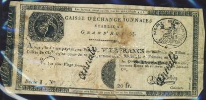 Franciaország / Rouen 1797-1803. 20Fr T:IV- R!