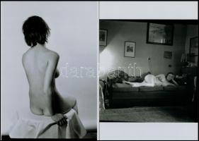 cca 1978 Közös téma, szolidan erotikus felvételek, 5 db vintage negatív, + 12 db vintage fotó és/vag...