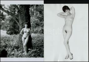 cca 1981 Ficánkolni szabad, szolidan erotikus felvételek, 13 db vintage negatív, + 9 db vintage fotó...