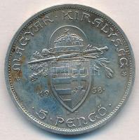 1938. 5P Ag "Szent István" T:1- kis patina
Adamo P8.1