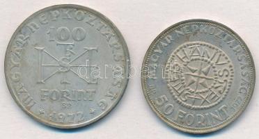 1972. 50Ft Ag + 100Ft Ag "Szent István" pár T:BU 
Adamo EM38, EM39