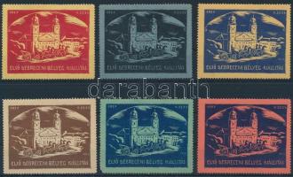 1927 I. Debreceni bélyegkiállítás 6 klf levélzáró